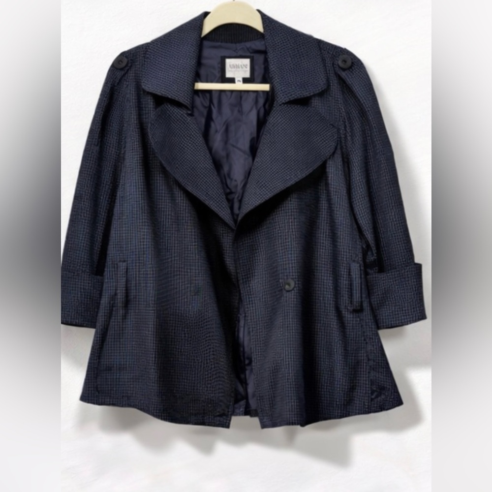 Armani Collezioni Dark Blue Trench Coat